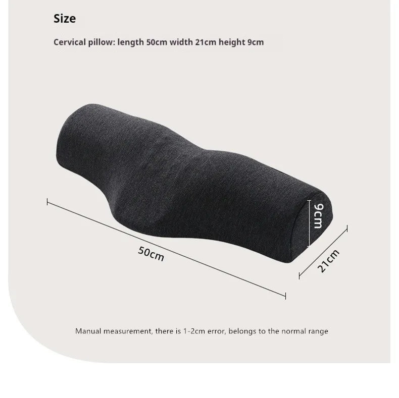 Cylindrical Memory Foam Cervical Neck Pillow Stiff Neck Pain Relief Bolster Pillow for Sleeping & Travel Back Sleepers Support