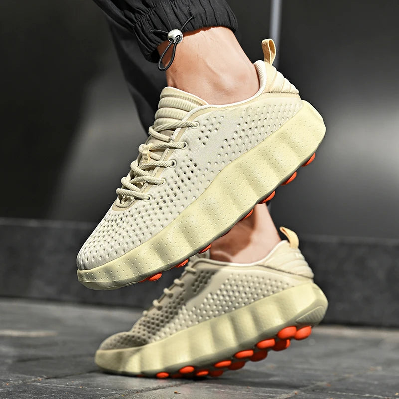 Men's Casual Thick Sole Sneakers | Breathable Summer Walking Shoes