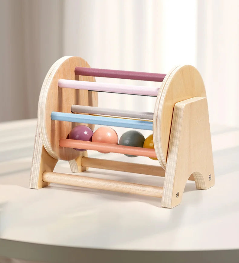 Montessori Wooden Rolling Ball Drum | Engaging Baby Learning Toy