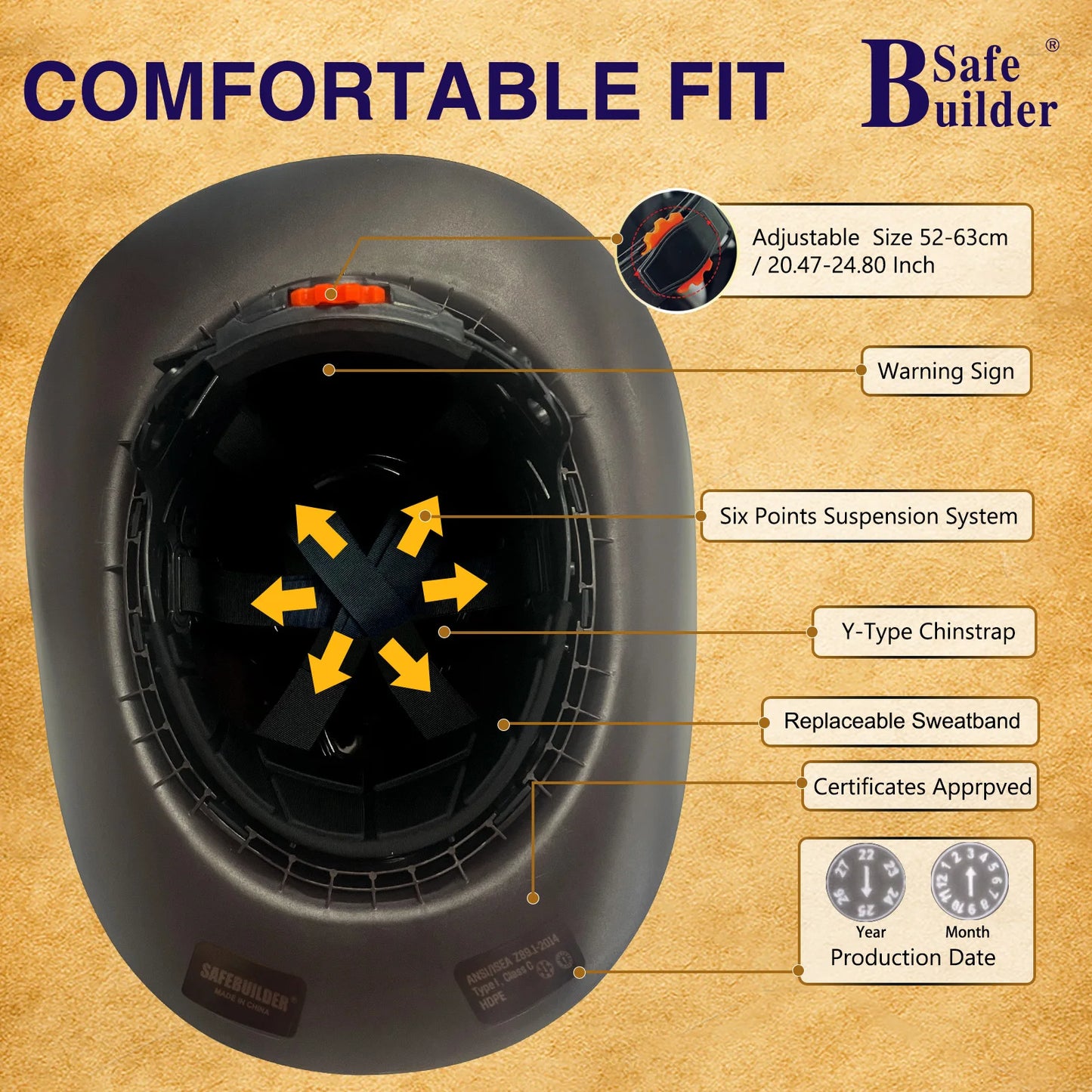 Vented Cowboy Safety Hard Hat | ANSI Certified Full Brim Helmet