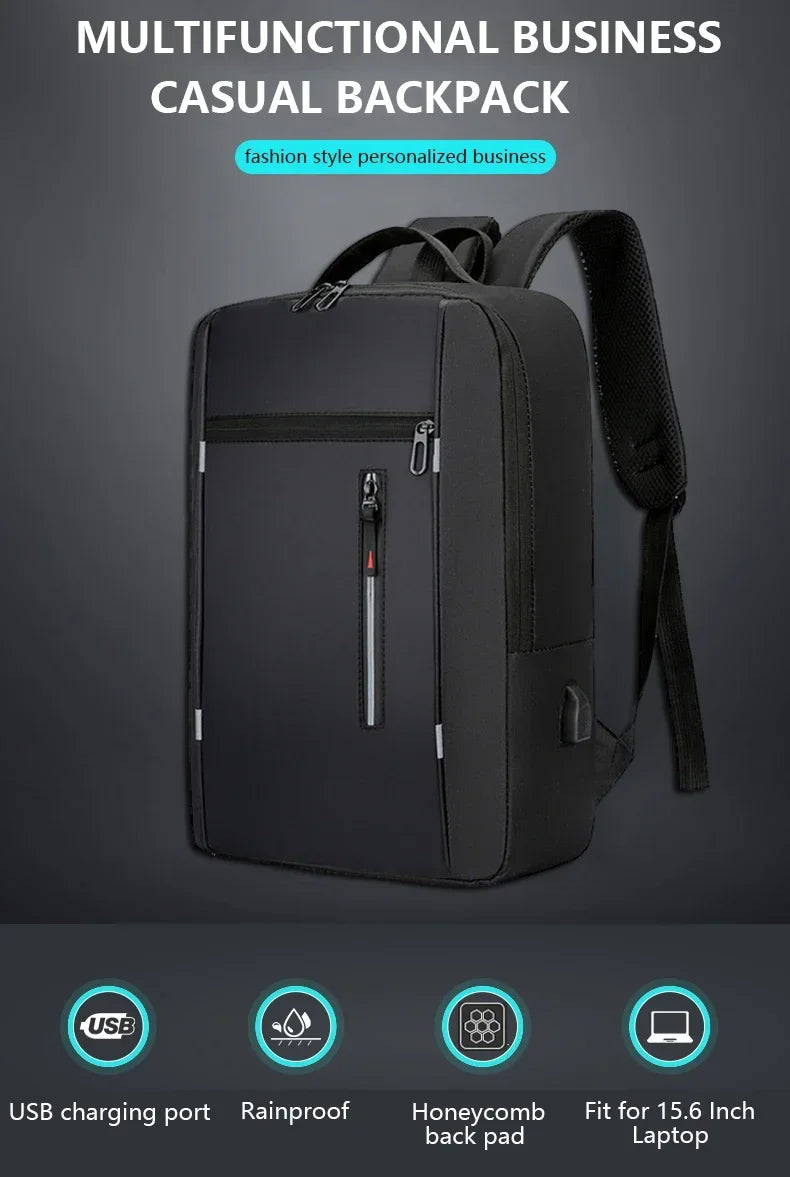 Waterproof Business Laptop Backpack | USB Charging & High Capacity