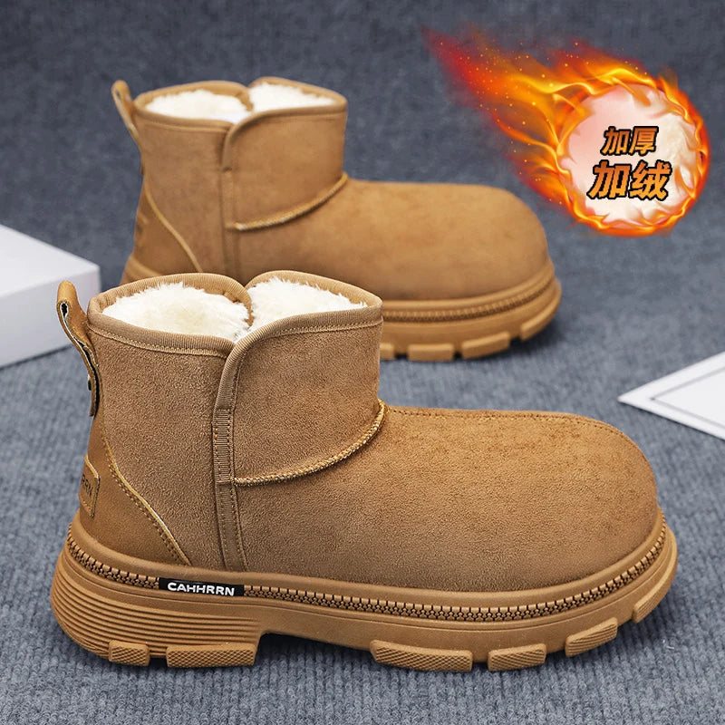 Men's Warm Plush Snow Boots | Cozy Mid-Calf Winter Footwear