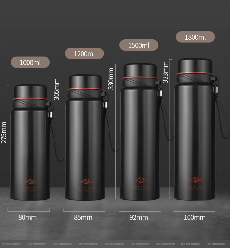 Large Capacity Insulated Stainless Steel Thermos with Temperature Display