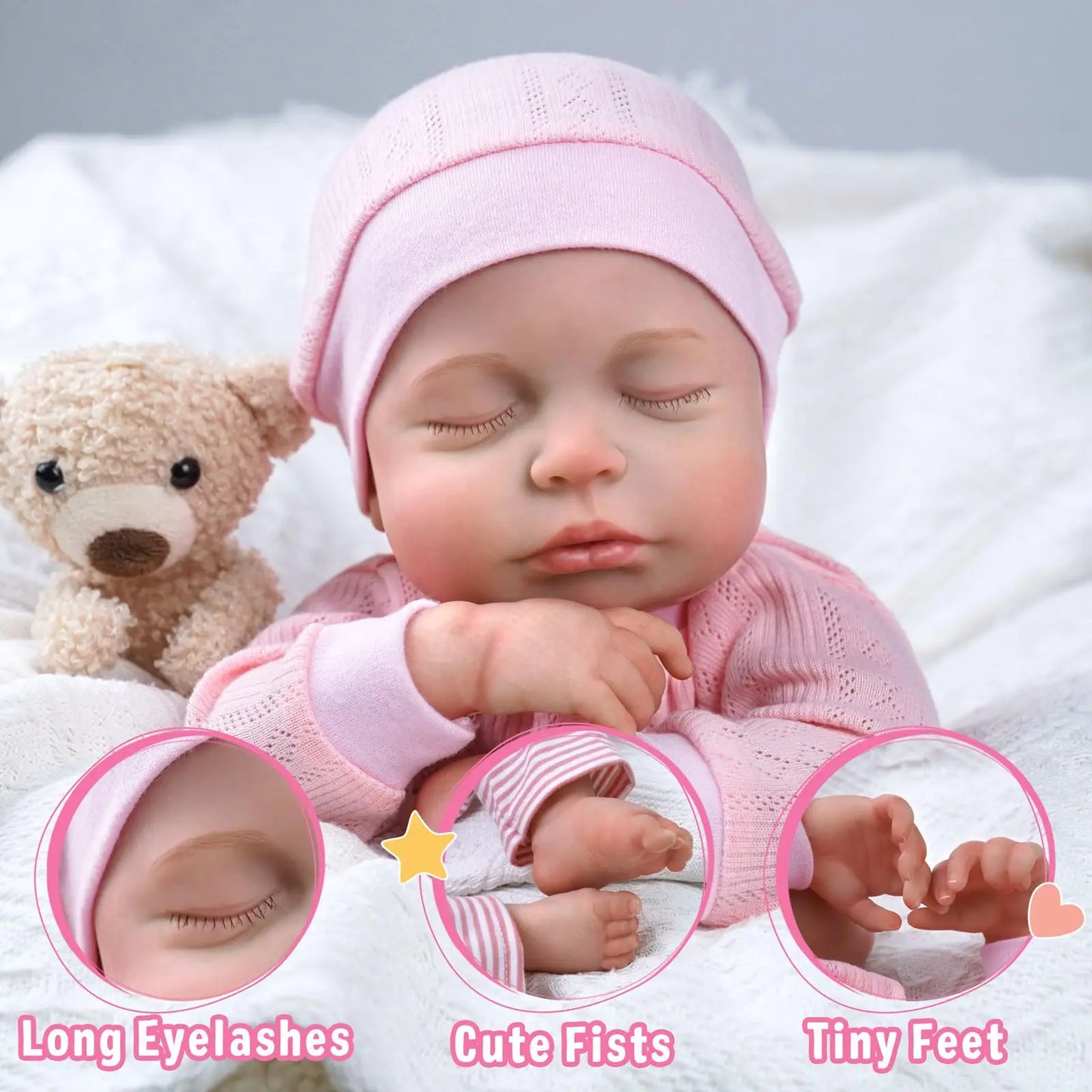 Realistic Reborn Baby Doll | Soft Vinyl Baby with Heartbeat