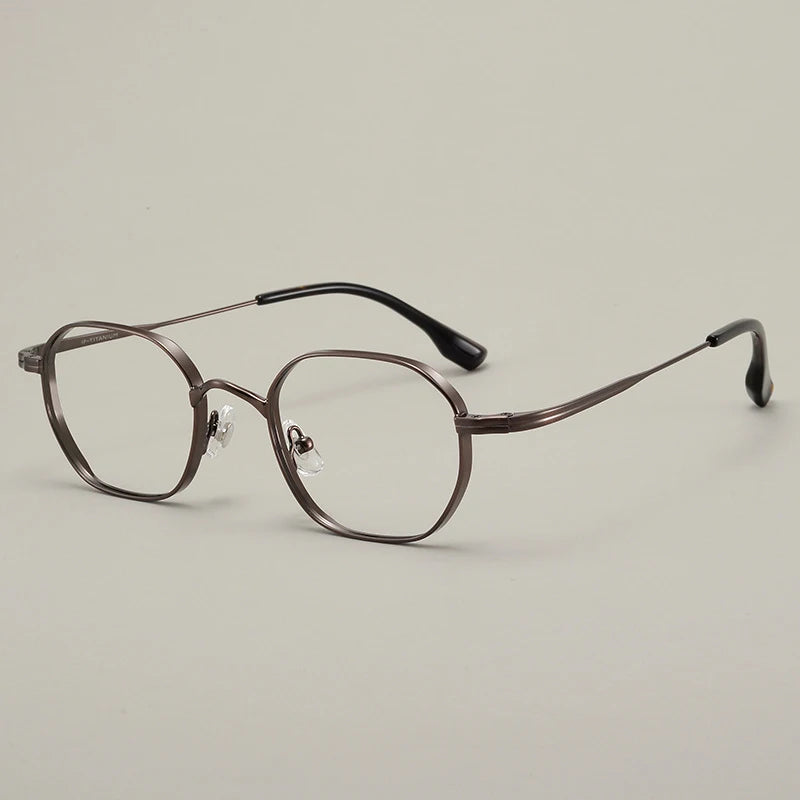 Luxury Retro Polygon Eyeglasses | Ultra-Light Pure Titanium Frames