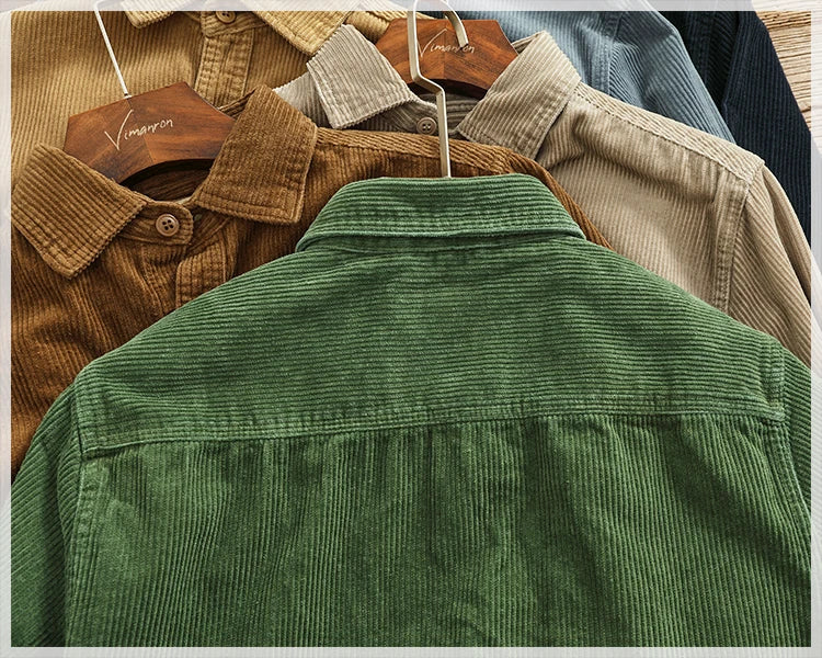 Men's Chunky Corduroy Long Sleeve Shirt | Stylish Autumn Essential