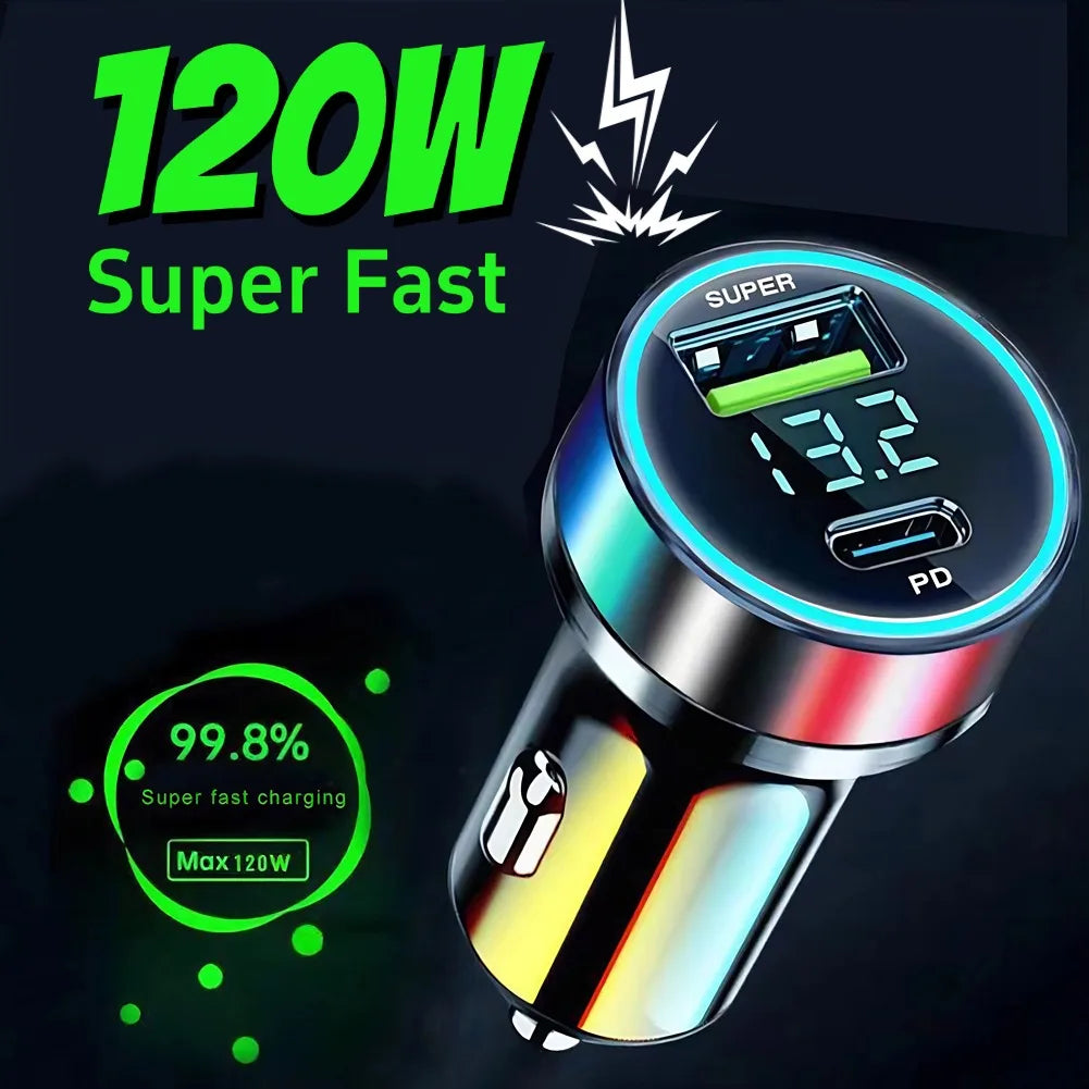 20W Super Fast Car Charger | Dual USB Type-C Adapter for All Devices