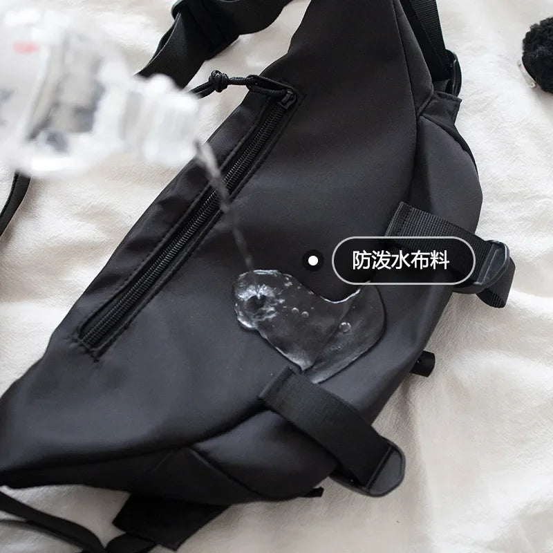 Punk Hip Hop Tactical Techwear Chest Bag Unisex Motorcycle Sport Waterproof Shoulder Crossbody Bags Outdoor Casual Fanny Pack 가방
