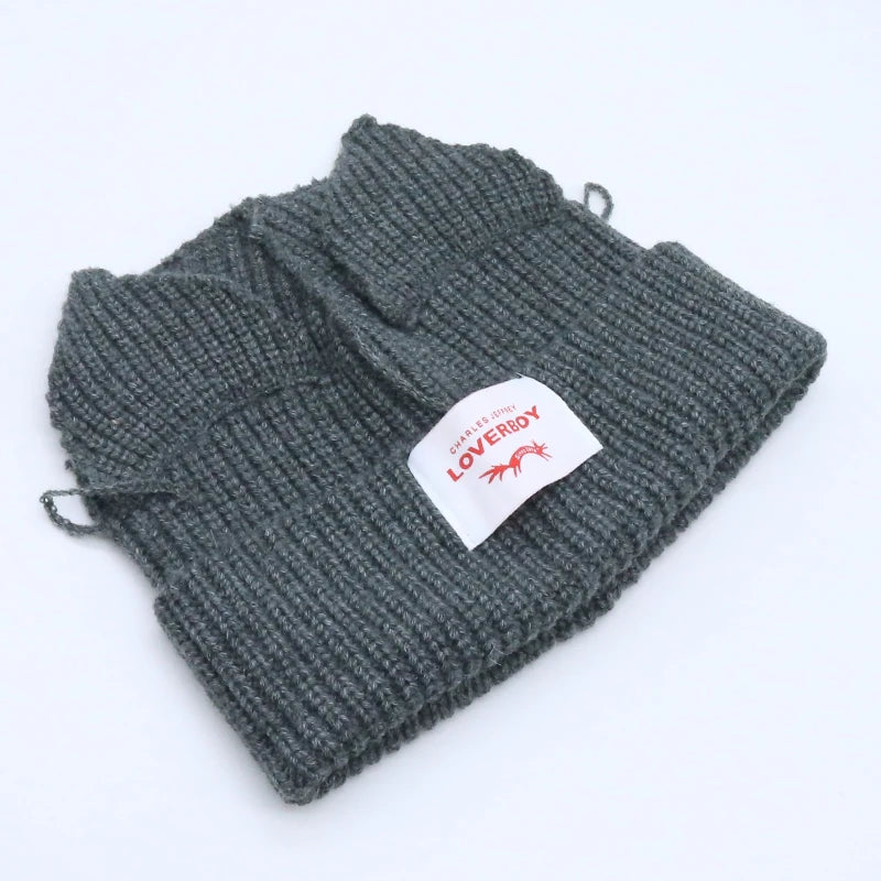 Unisex Long Fox Ears Knitted Beanie | Y2K Bunny Rabbit Hat