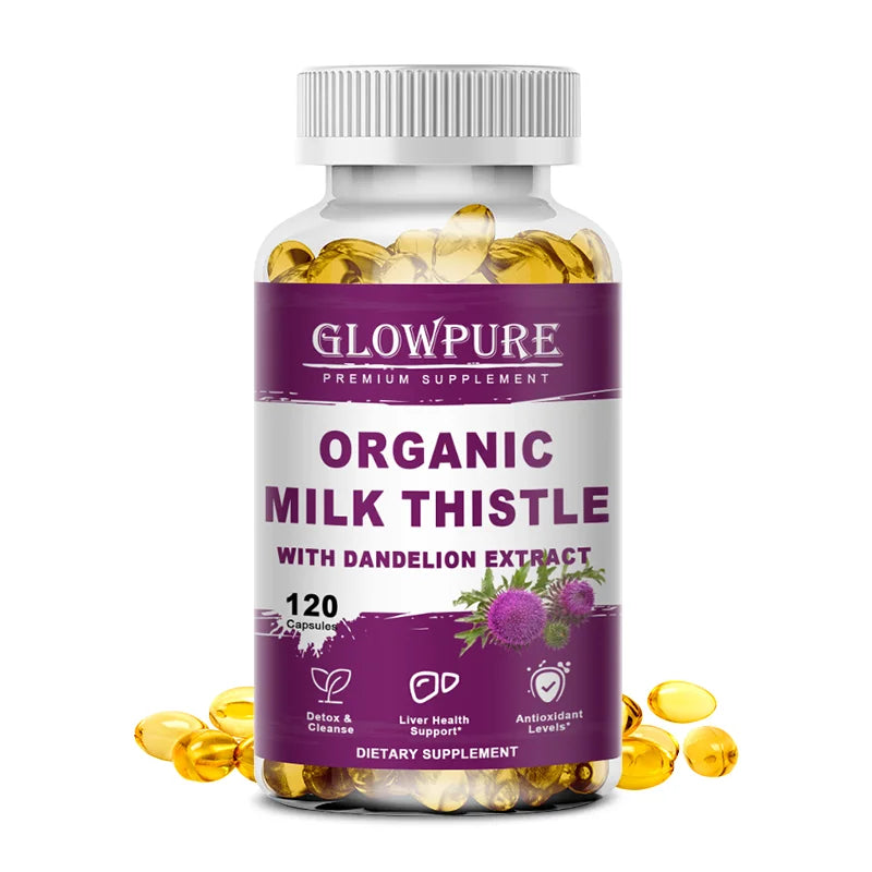 Organic Milk Thistle 9000mg - 30X Concentrated Extract with 80% Silymarin for Liver Cleanse, Detox & Fatty Liver Support