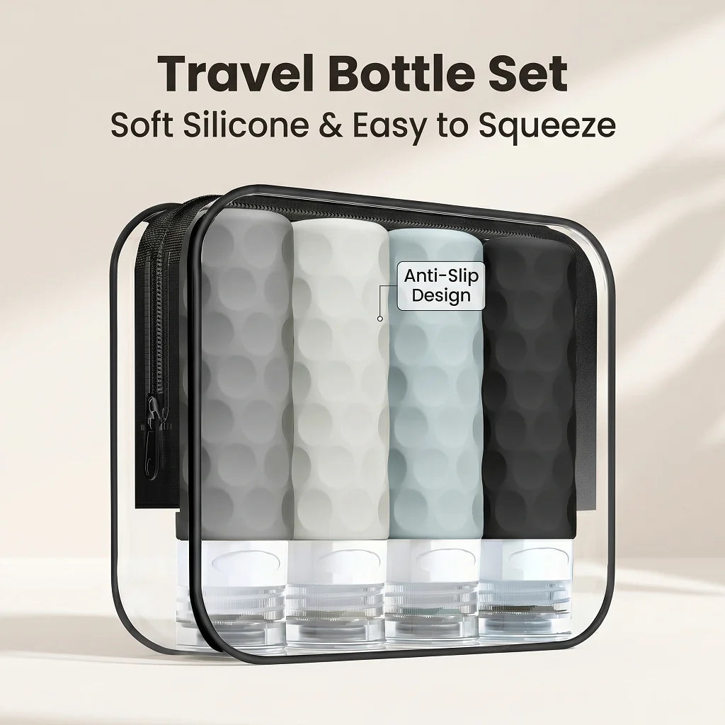 Silicone Travel Bottles Set | Leak-Proof TSA Approved Containers