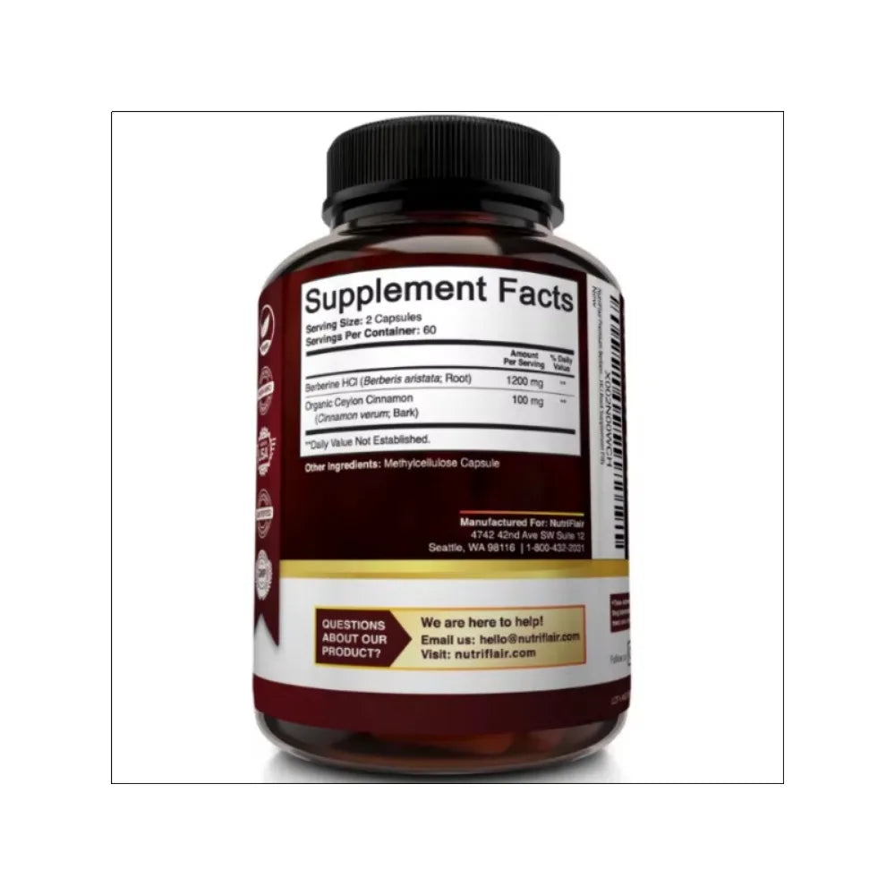 Premium Berberine HCl & Ceylon Cinnamon | Blood Sugar Support