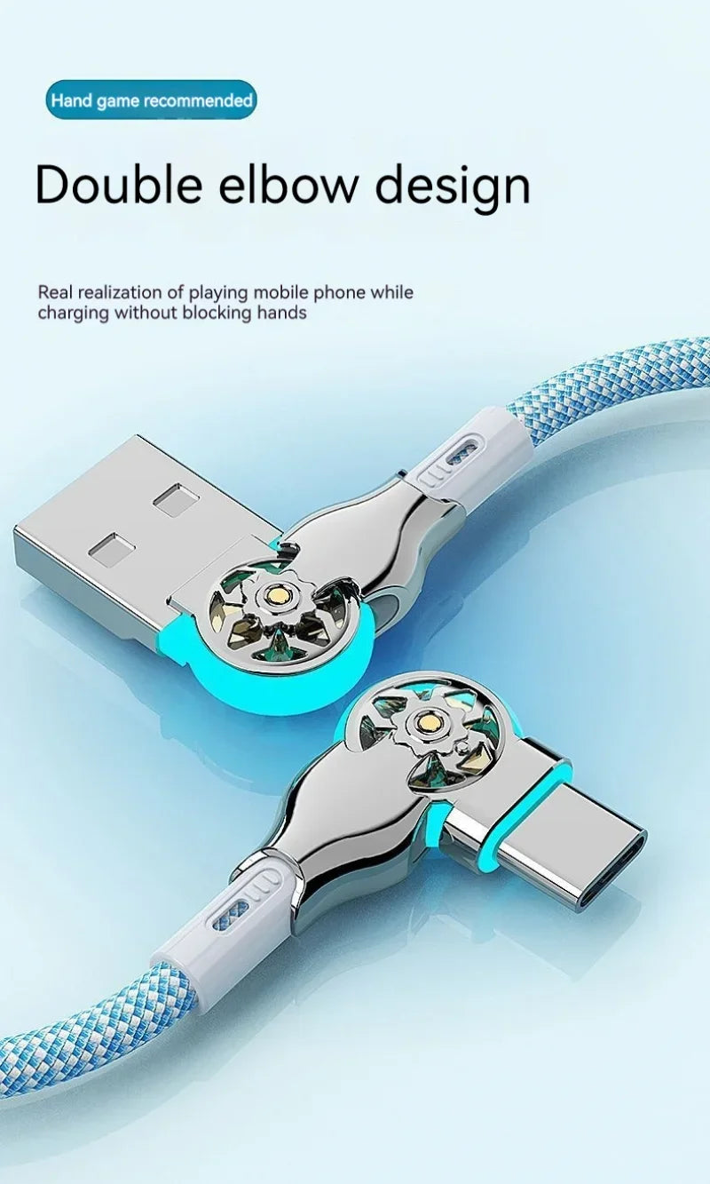Fast Charge USB A to C Cable | 180 Degree Rotatable Durable Cord