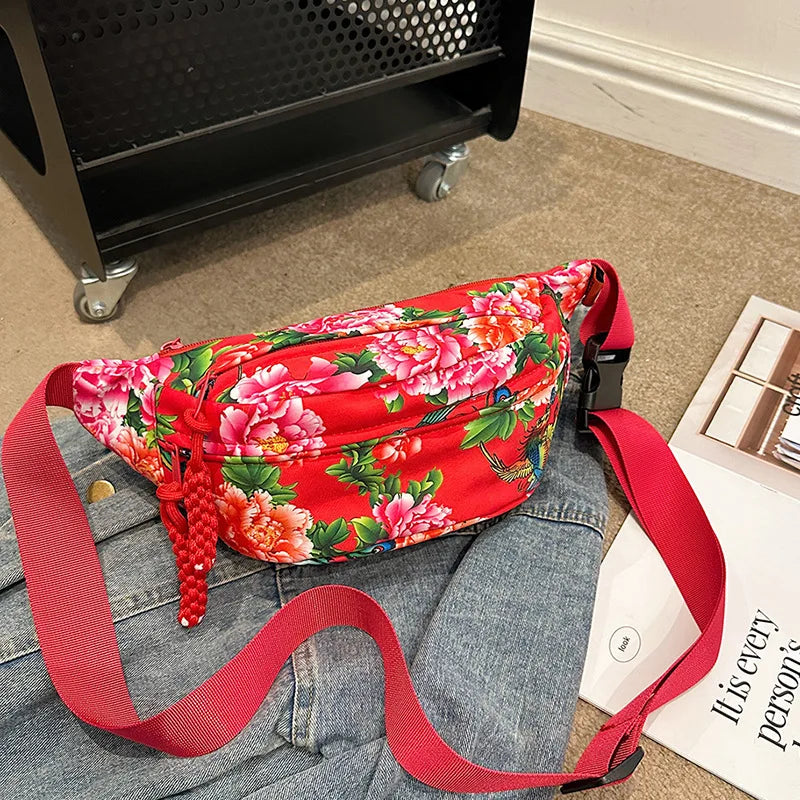 Stylish Floral Chest Bag | Unisex Crossbody Waist Bag for All
