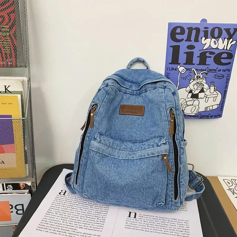 Trendy Denim Backpack for Students | Durable & Stylish Design