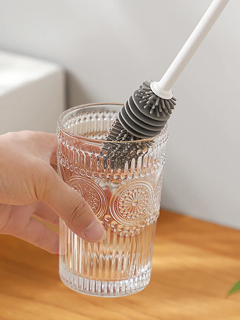 360° Rotating Silicone Baby Bottle Brush | Easy Cleaning Tool