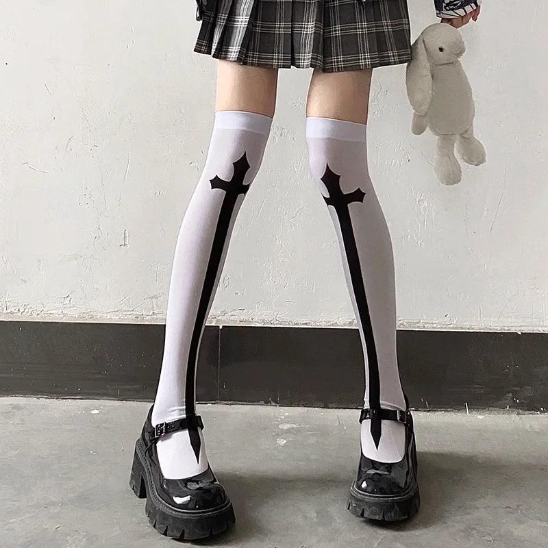 Gothic Knee-High Socks | Dark Festival & Cosplay Stockings