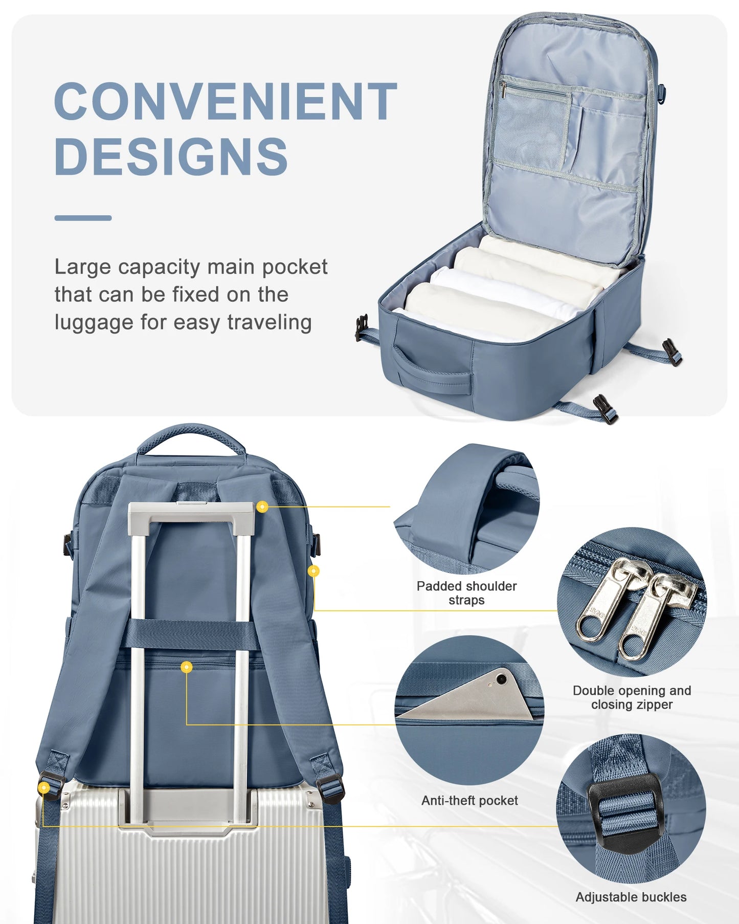 Large Capacity Travel Backpack | Unisex Cabin Bag for All