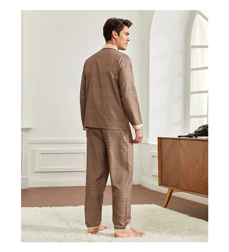 Men's Cozy Satin Pajama Set | Soft Floral Sleepwear