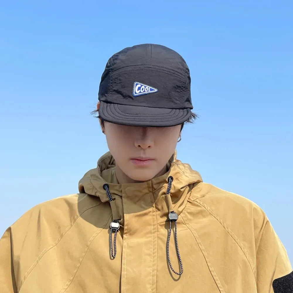 Unisex Vintage 5 Panel Embroidered Short Brim Cap | Quick Dry Hat