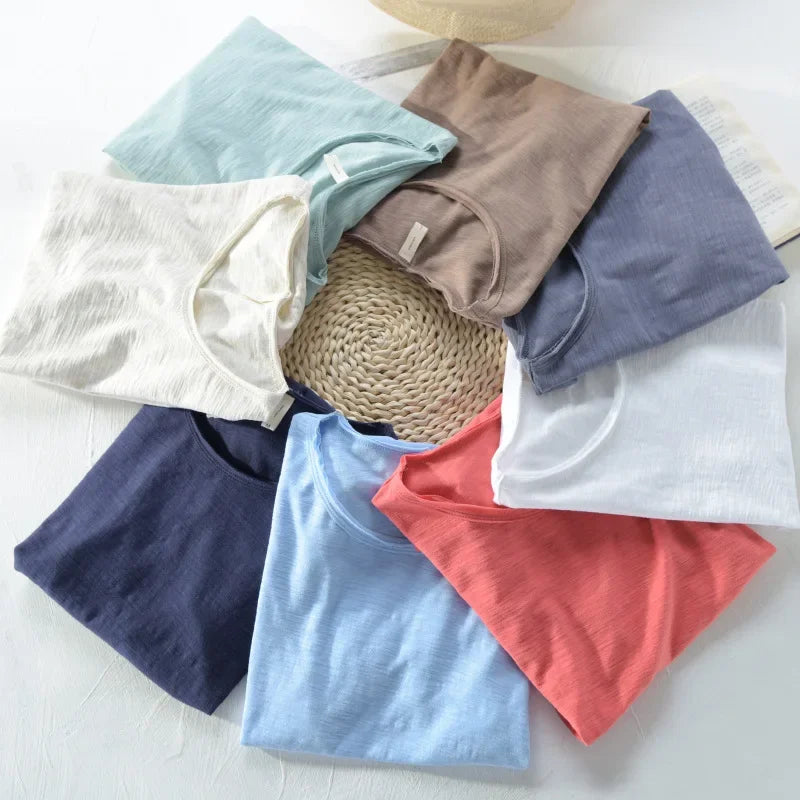 Men's Retro Raw Edge T-Shirt | Lightweight & Breathable Casual Top