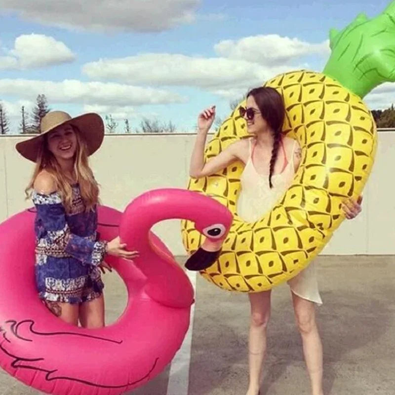 Inflatable Pineapple Watermelon Pool Float | Summer Fun Swim Ring