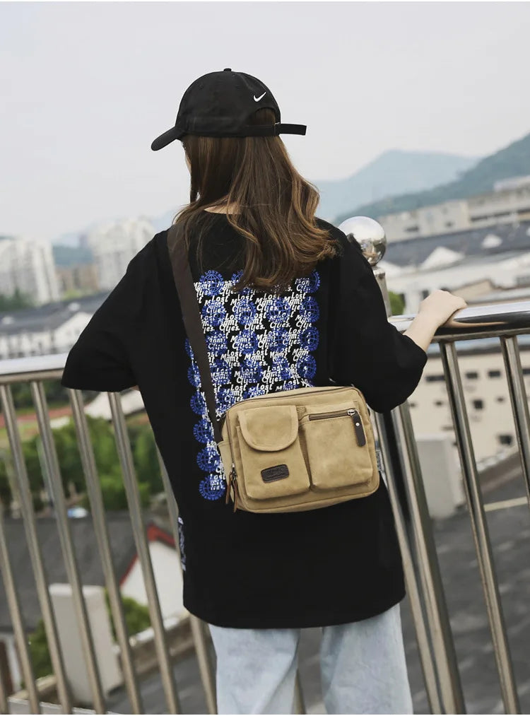 Men's Retro Canvas Shoulder Bag | Stylish Casual Messenger