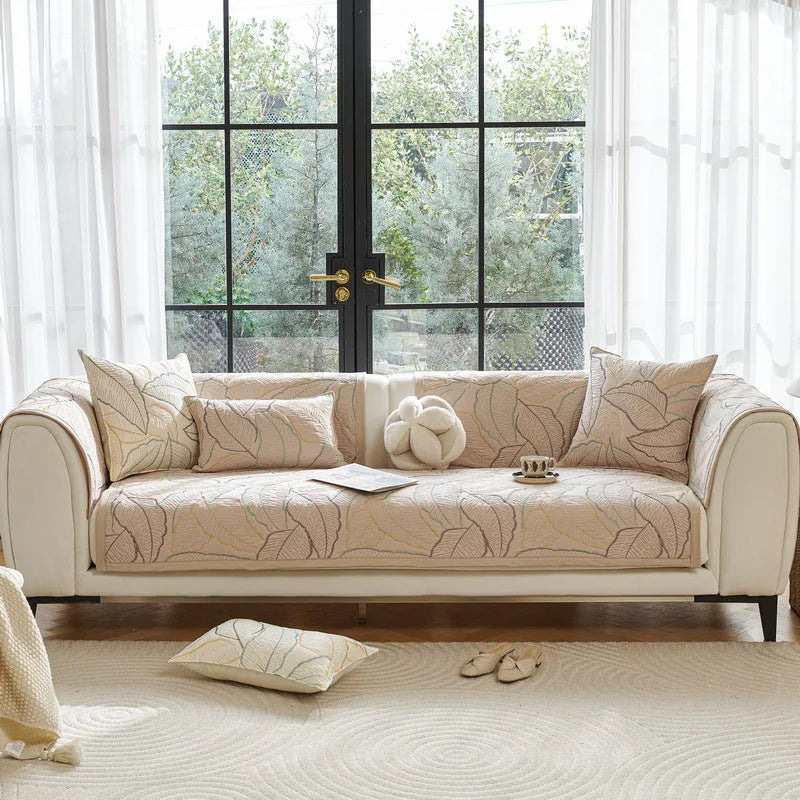 Luxury Pure Cotton Non-Slip Sofa Seat Cover | All Season Comfort