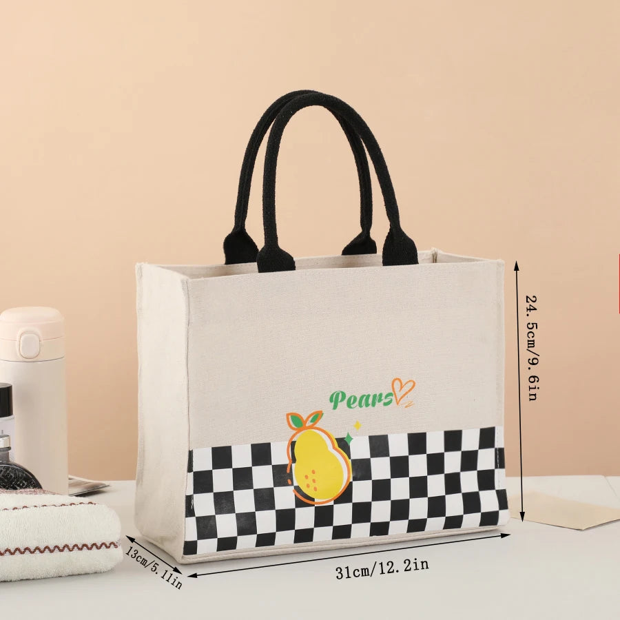 Large Capacity Cartoon Tote Bag | Versatile Canvas Shopping Bag