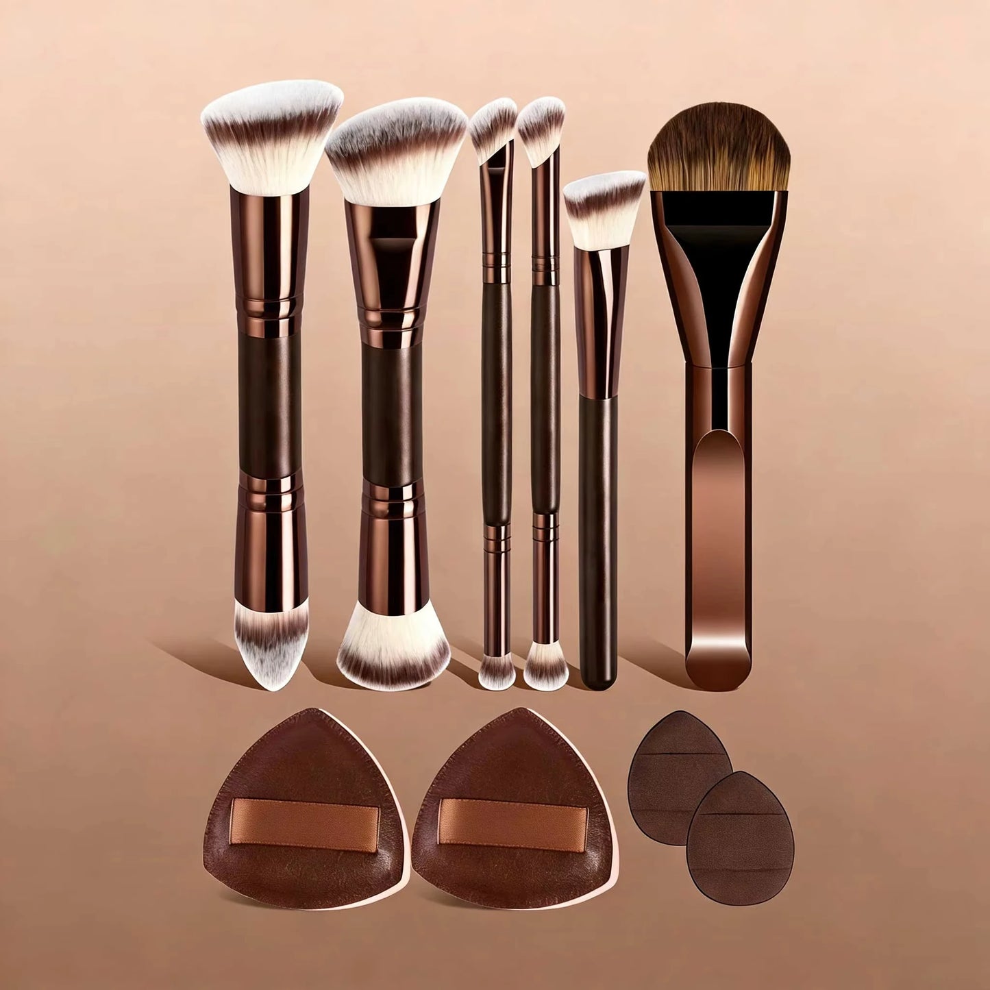 Professional Makeup Brush Set | Portable Dual-Ended Tools