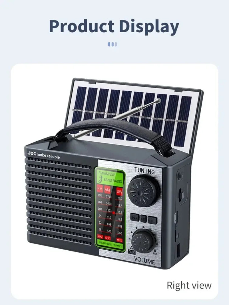 Portable Solar Bluetooth Speaker & Multi-band Radio | Outdoor Fun