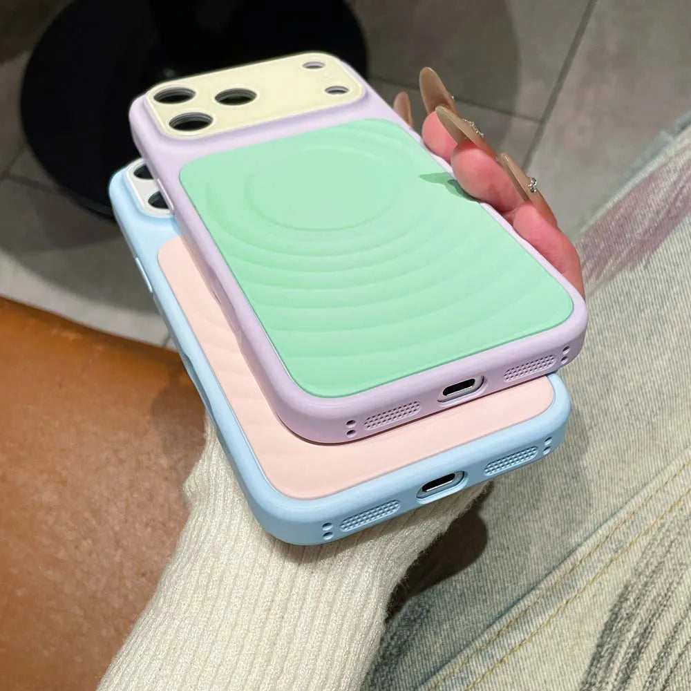 Color Block Liquid Silicone MagSafe Case for iPhone | Stylish Protection