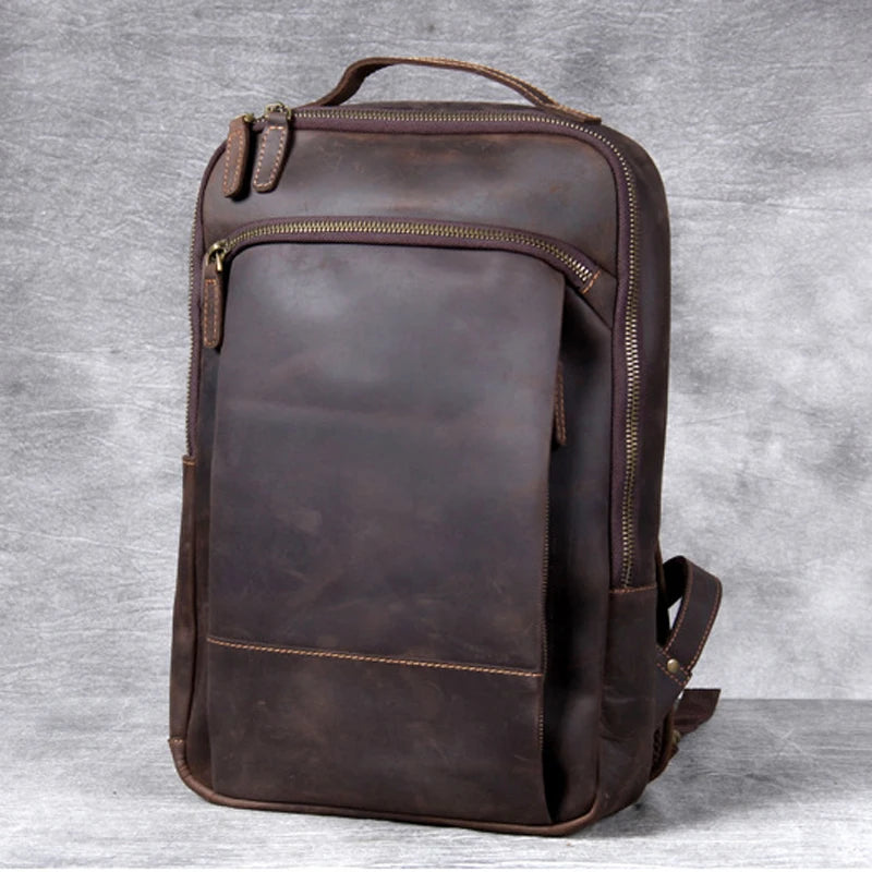 Vintage Genuine Leather Backpack for Men | Stylish Daily Rucksack