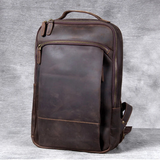Vintage Genuine Leather Backpack for Men | Stylish Daily Rucksack