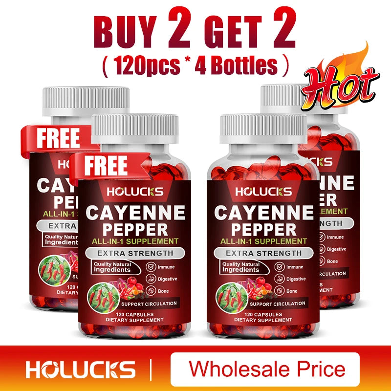 Cayenne Pepper Capsules with Vitamin D3 & K2 | Boost Health & Wellness