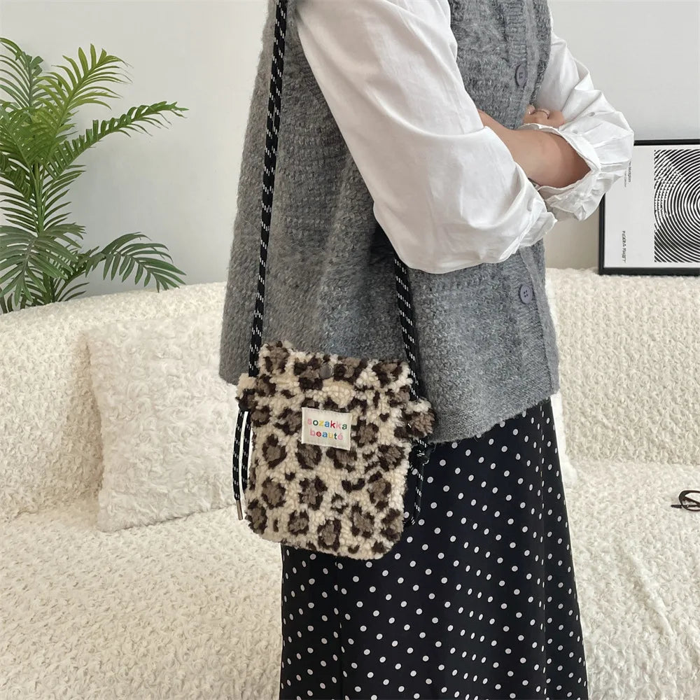 Cute Plush Dot Crossbody Bags for Women | Portable Shoulder Bag
