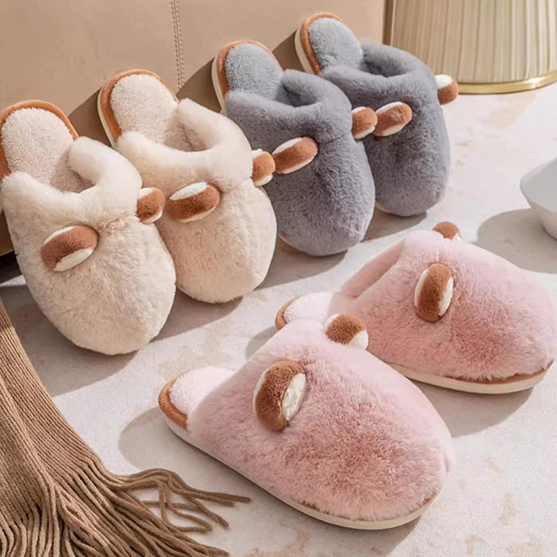 Women's Anti-Slip Plush Cotton Slippers | Cozy Warm Home Footwear