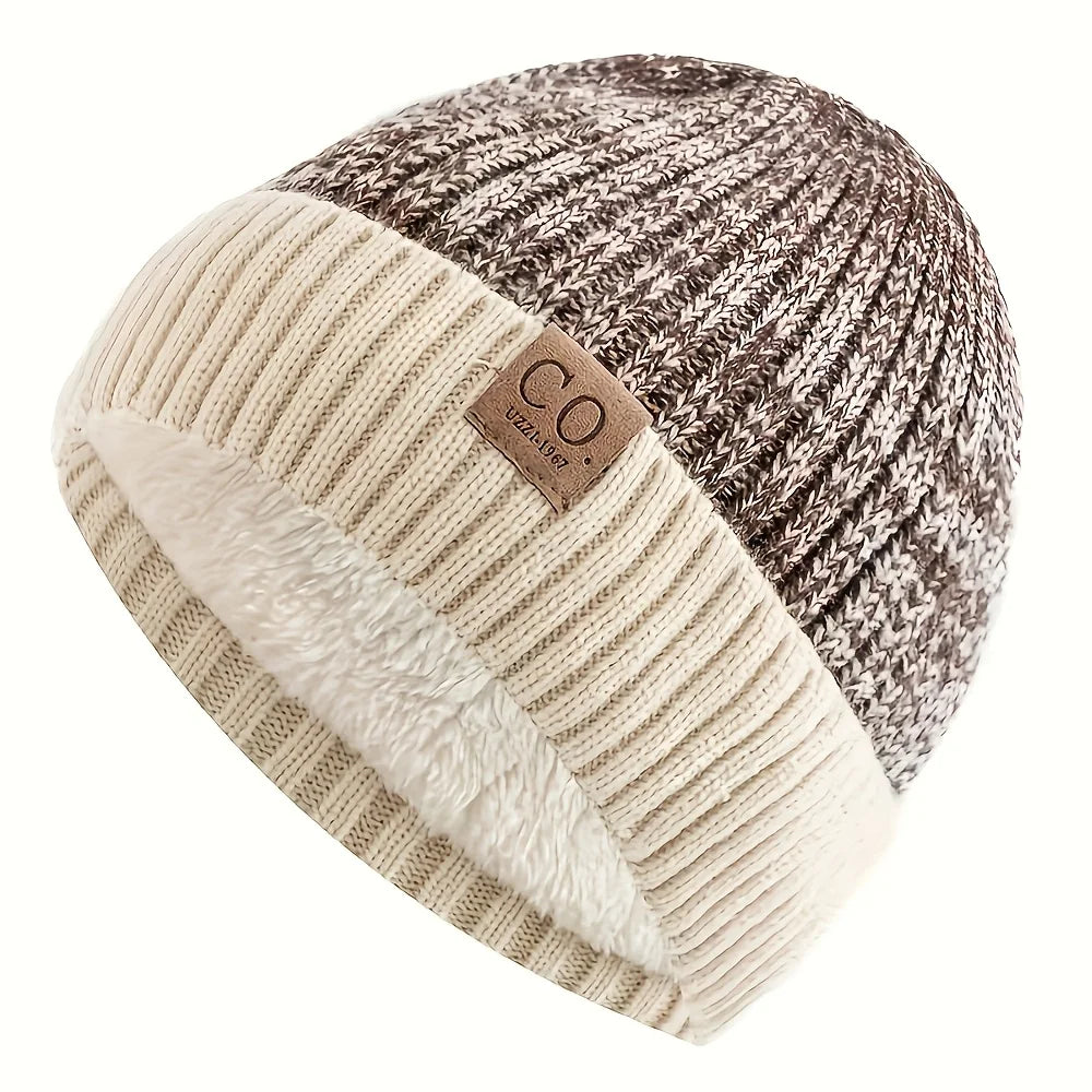 Unisex Warm Lined Knit Beanie | Cozy Brimless Ski Hat for Winter