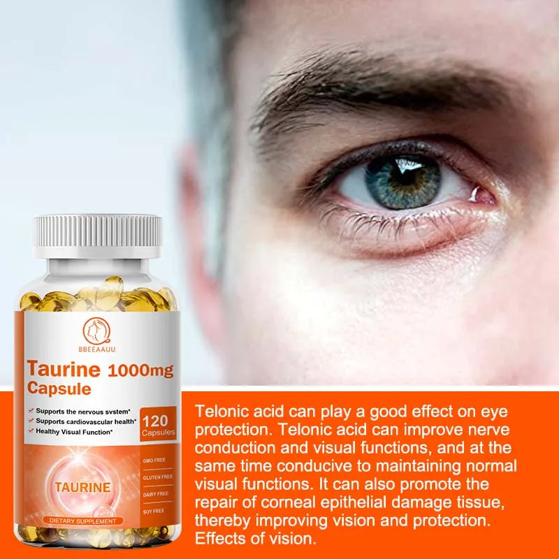 Double Strength Taurine Capsules for Nervous & Cardiovascular Health