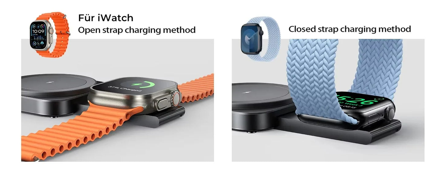 Foldable Wireless Charger Pad | 15W Fast Charge for Phones & Smartwatches