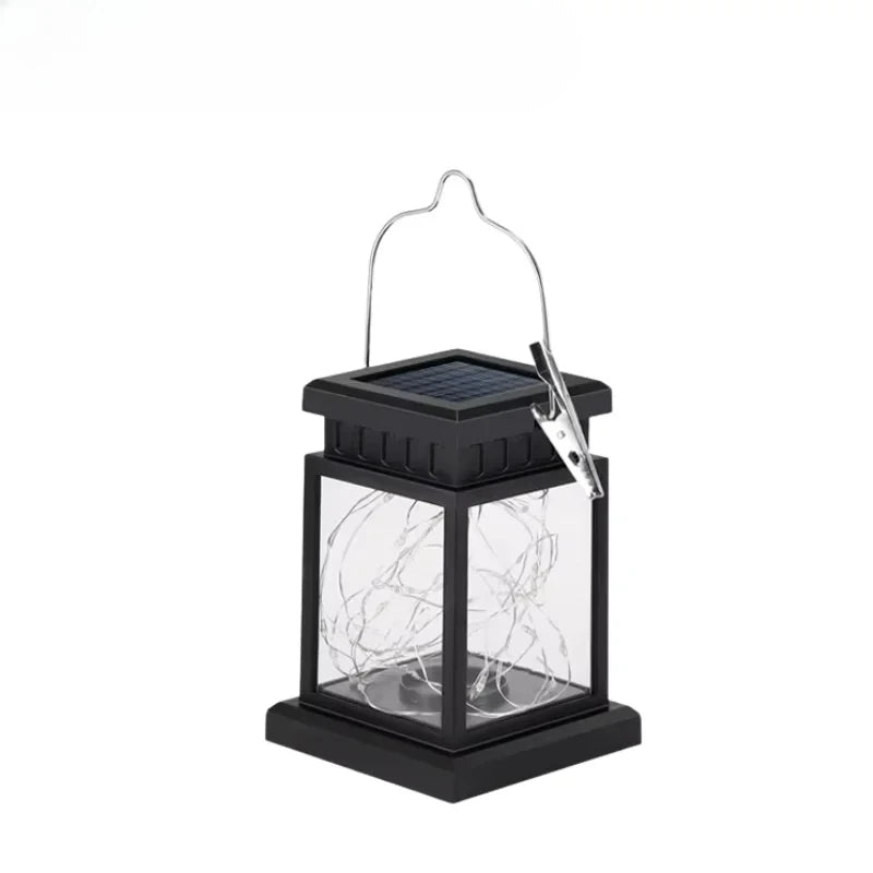 Solar LED Outdoor Hanging Lanterns | Waterproof Flickering Lights
