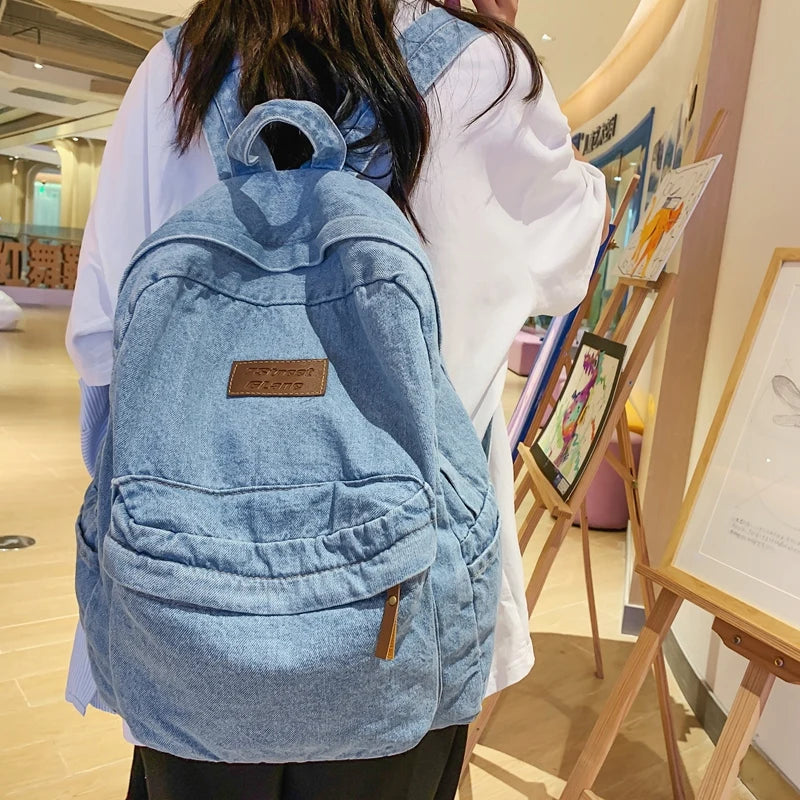 Trendy Denim Backpack for Students | Durable & Stylish Design