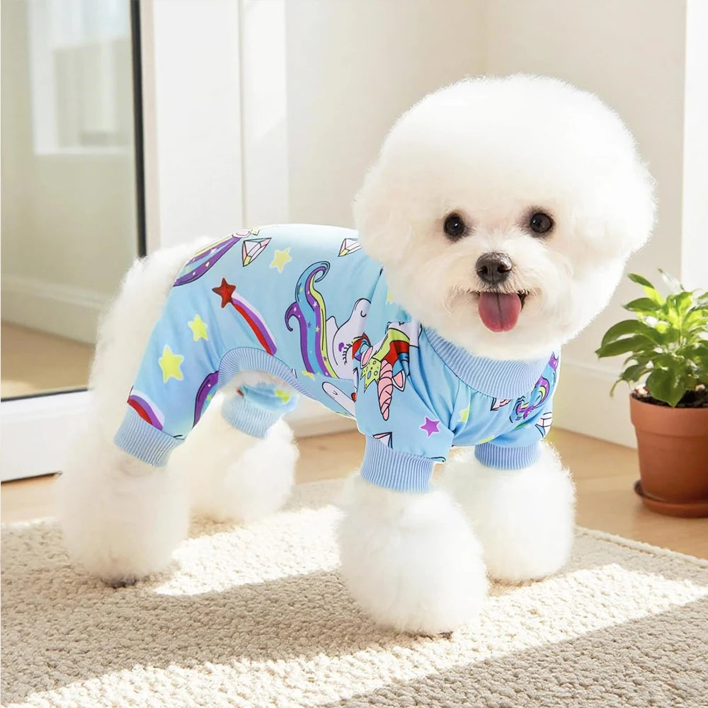 Comfy Dog Onesies Pajamas | Cute Cartoon Pet Jumpsuit for Small Breeds