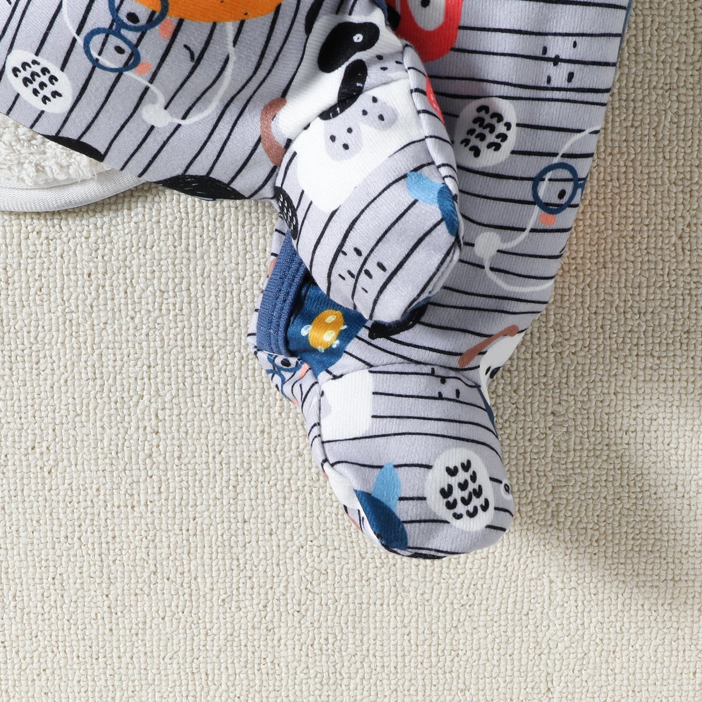 Adorable Baby Jumpsuit Set | Cute Puppy Stripes Hooded Romper