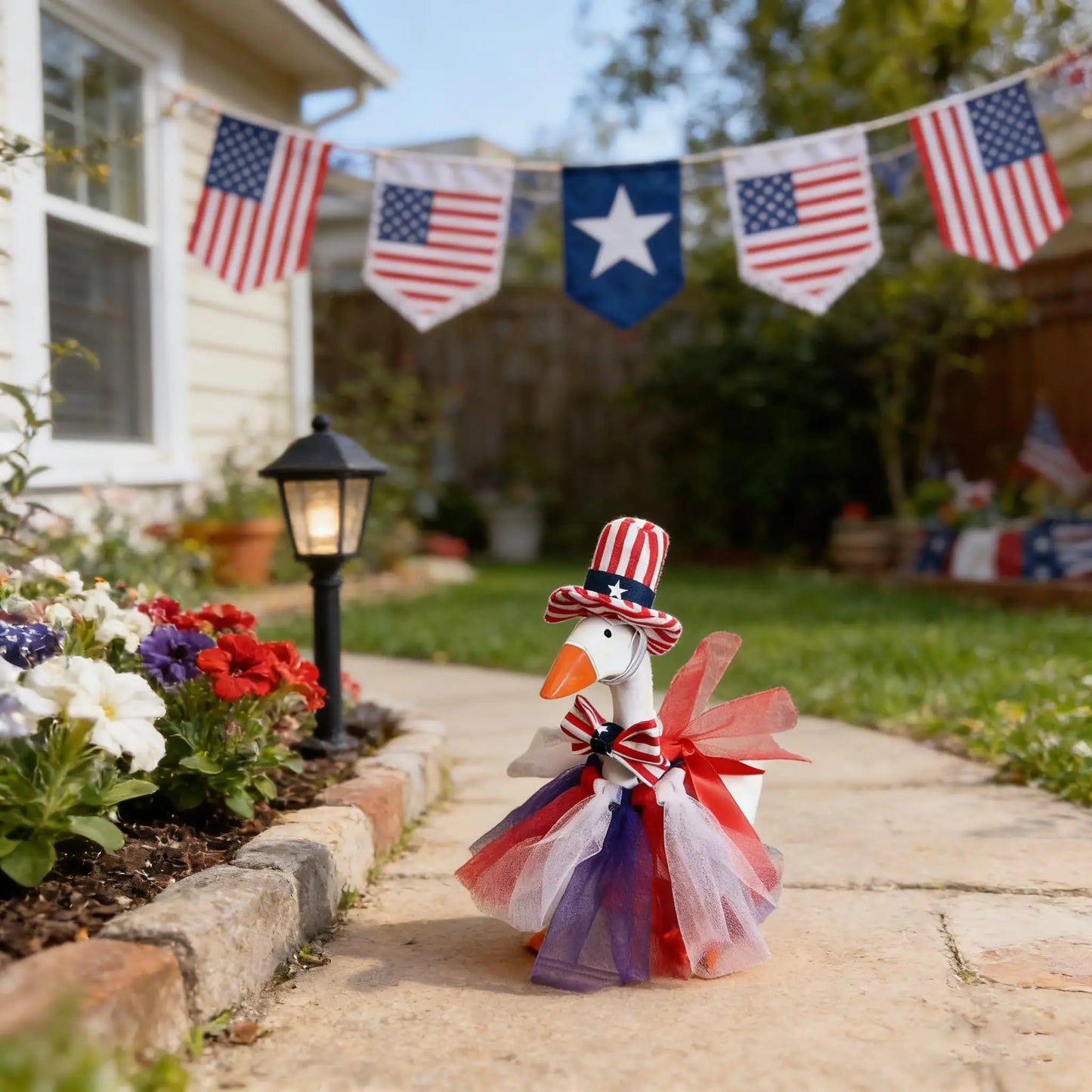 Patriotic 4th of July Mini Goose Costume | Desktop Independence Decor