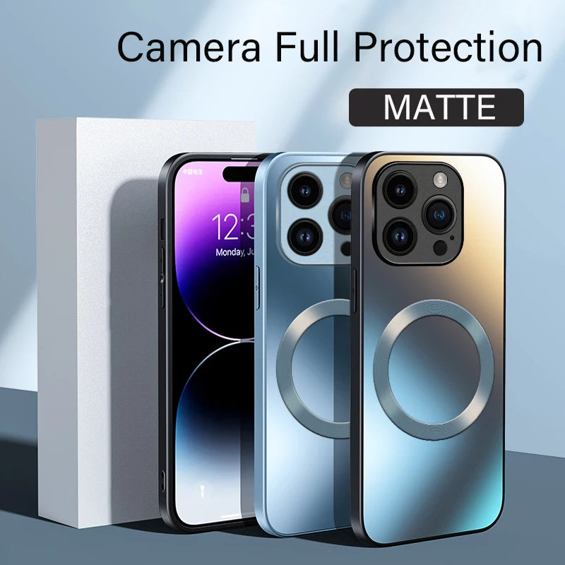 AG Matte Silicone Hard Case For Magsafe iPhone 17 Air 16 16E 15 14 13 12 11 Pro X XS Max Mini Plus Frosted Phone Magnetic Cover