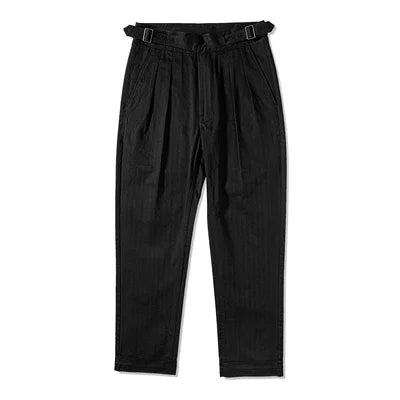 Men's Herringbone Cotton Gurkha Pants for Casual Style