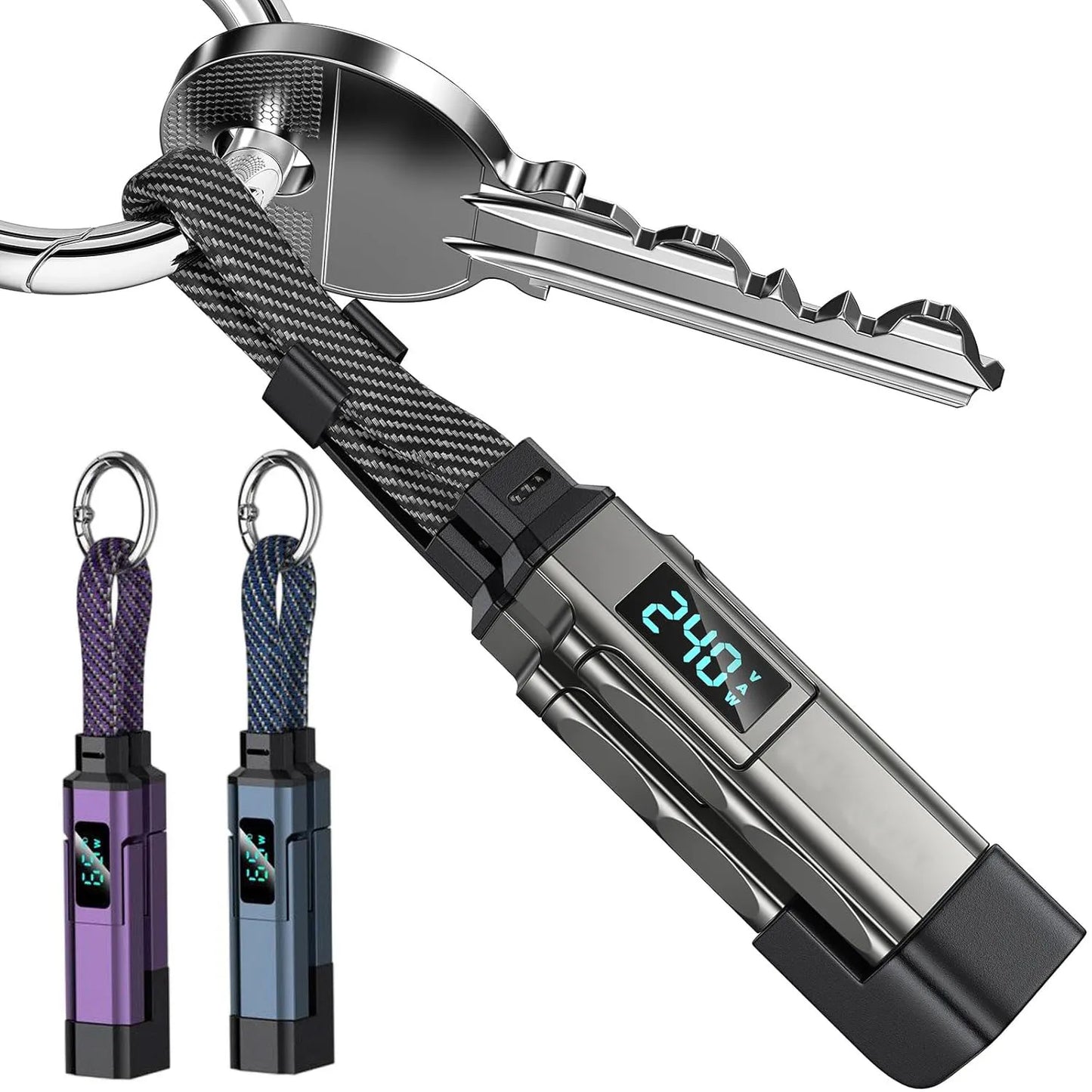 4 in 1 Keychain Charging Cable | Versatile USB C Cable with Display