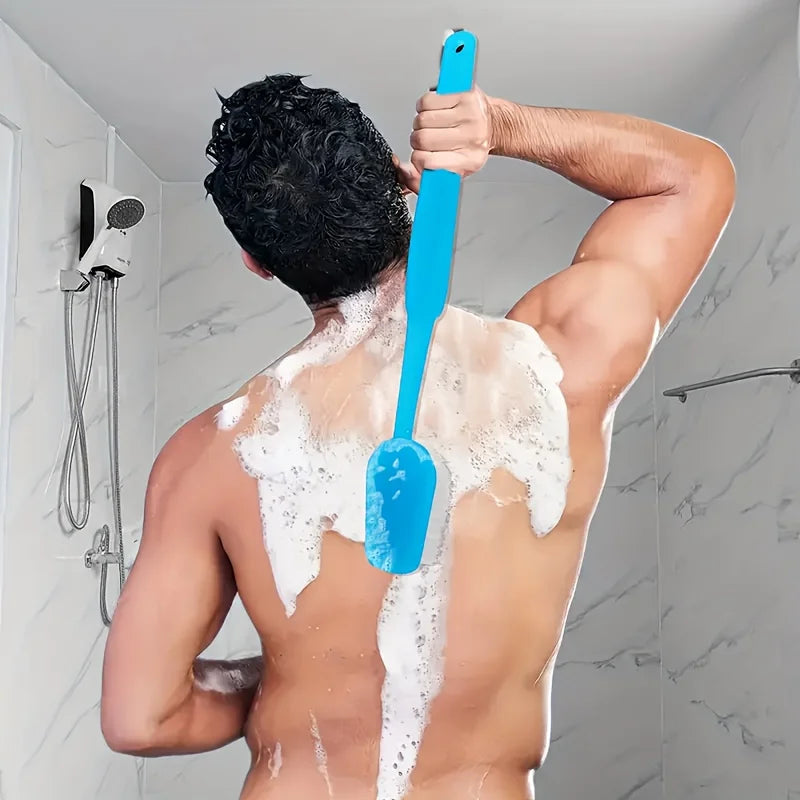 Large Long-Handle Shower & Bath Brush | Soft Bristle Cleaning Tool