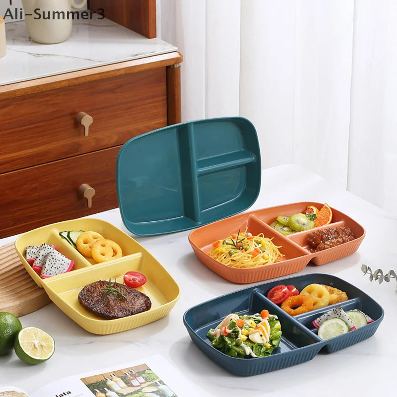 Divided Dinner Plate with 3 Compartments | Microwave Safe Kitchenware